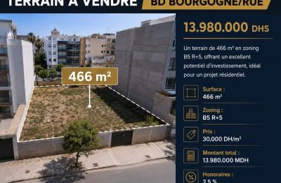 À Vendre - Terrain 466 m² R+5 à  Bourgogne