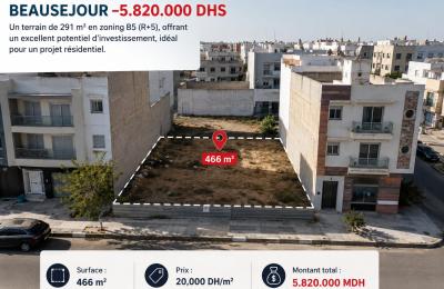 BEAUSEJOUR – Terrain B5 (R+5) de 291 m² à vendre