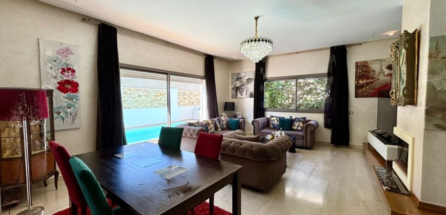 DAR BOUAZZA À 15 MINUTES DE CASABLANCA – VENTE D’UNE BELLE VILLA AVEC PISCINE ET JARDIN
