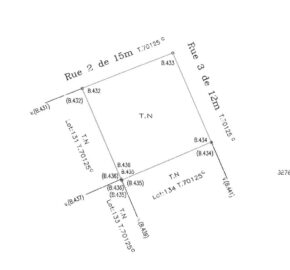 Terrain angle de 641 m2 au centre de Dar Bouazza